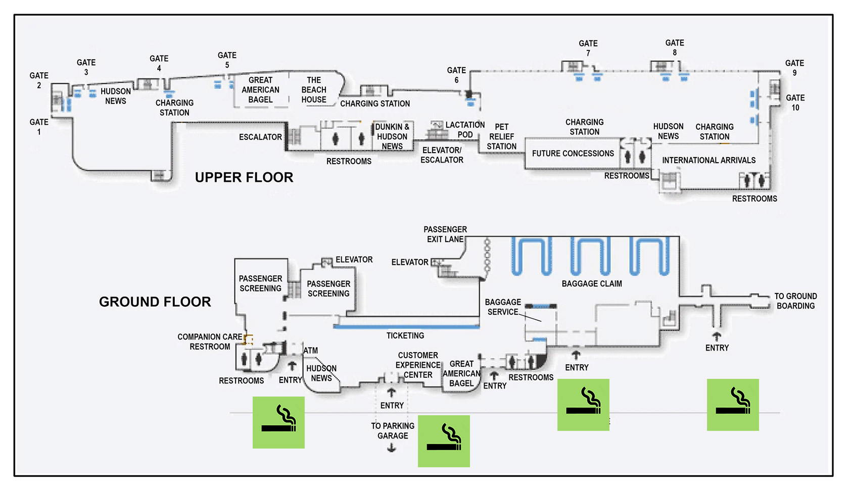 Smoking Areas at Atlantic City Airport (ACY)