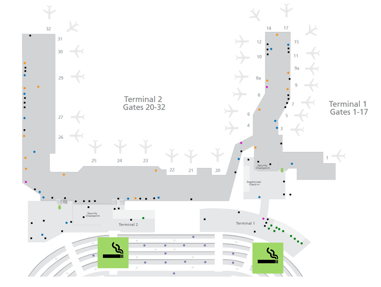 Smoking Areas at Oakland Airport (OAK)