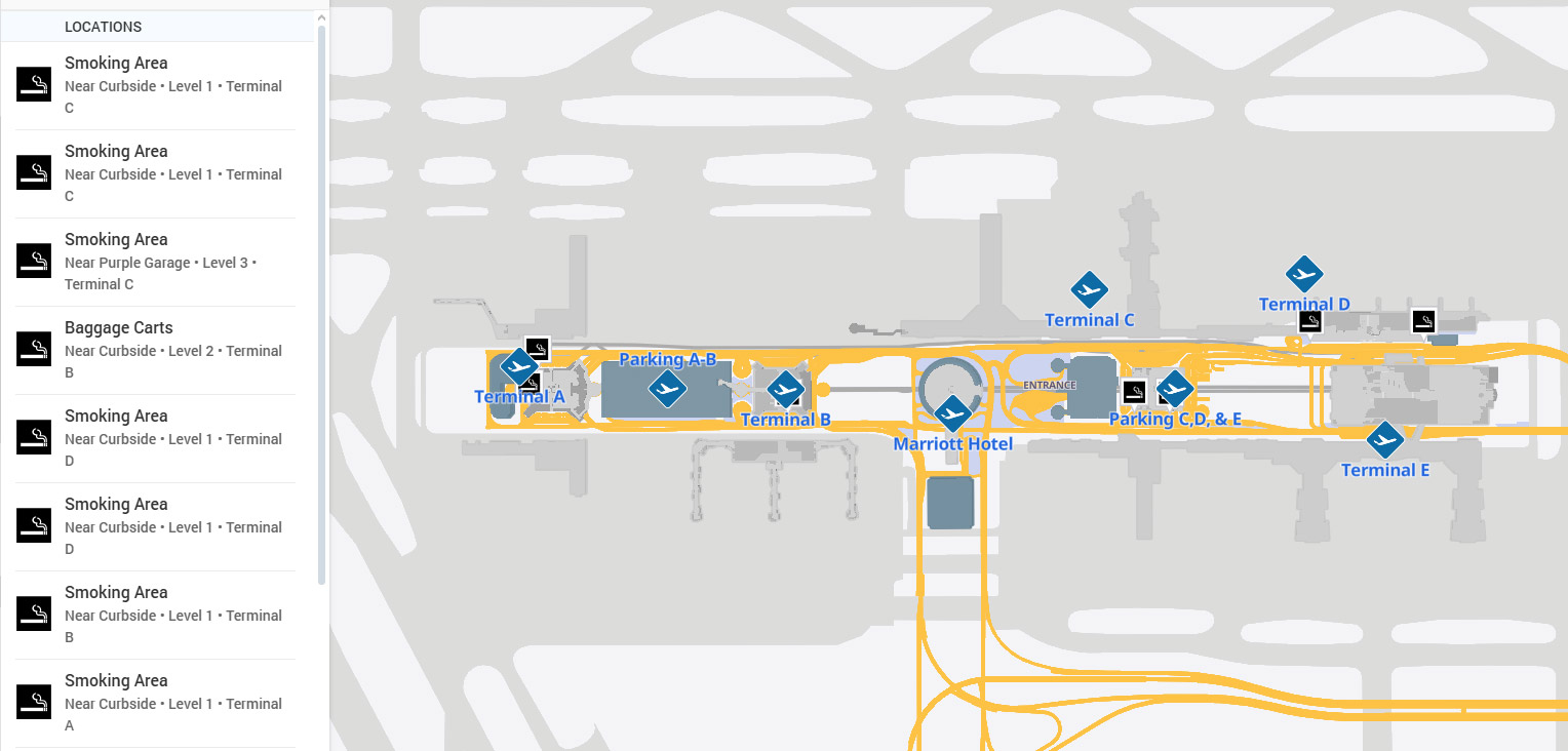 Smoking Areas – George Bush Airport (IAH)
